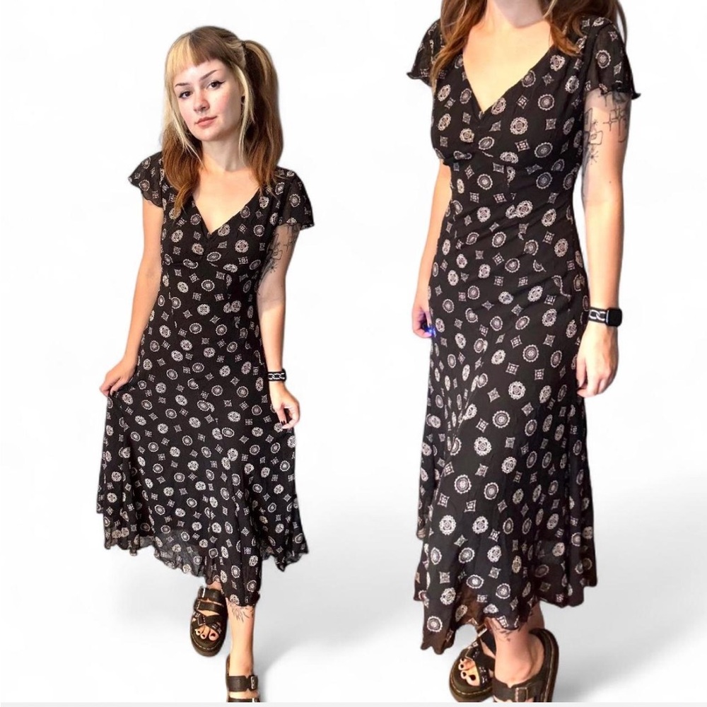 Y2K Nine West Patterned Maxi Dress